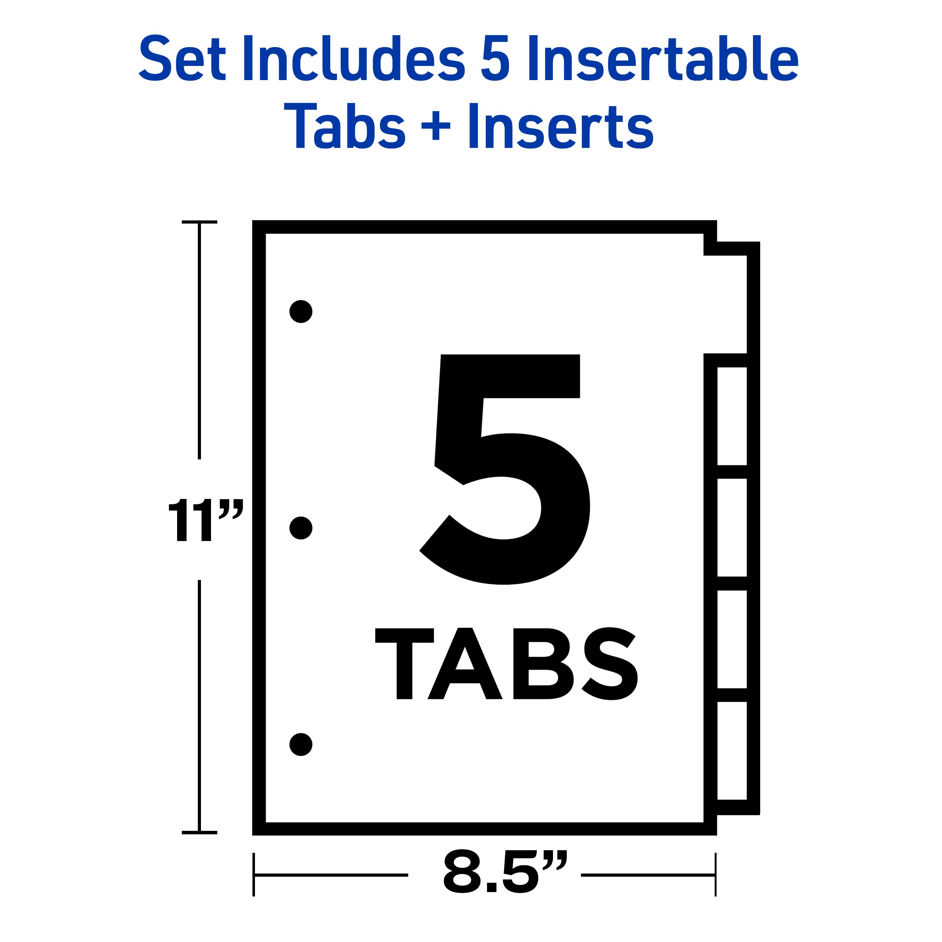 Big Tab™ Insertable 5-Tab Dividers, Clear Tabs 11110 | Avery